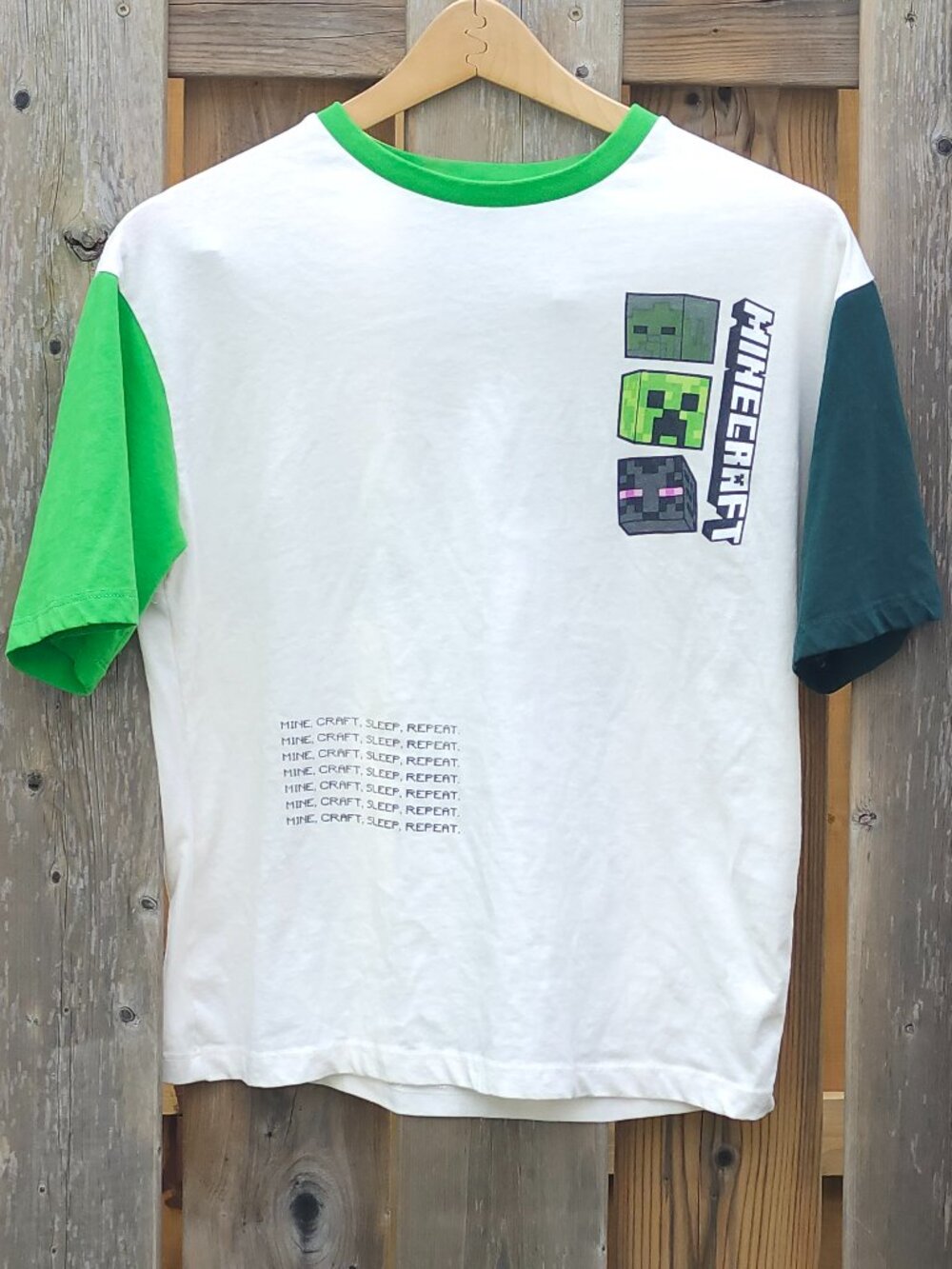 MINECRAFT T-Shirt Junior Size XL 14-16 MINE CRAFT SLEEP REPEAT